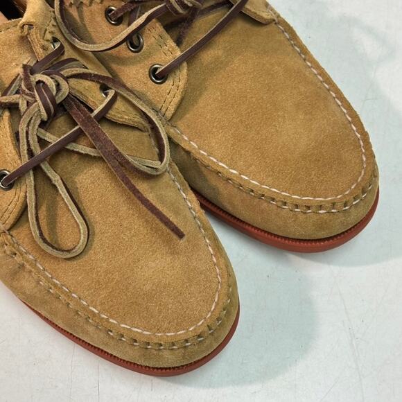 NWOT Quoddy Men’s Blucher Shoe Toast Suede Camp Moc Made in Maine USA 9.5 D - Picture 7 of 11